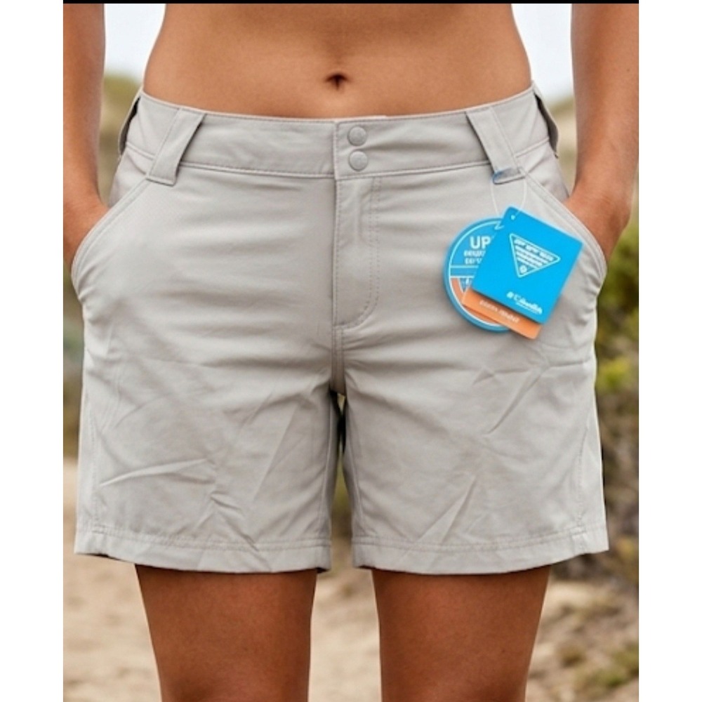 Columbia Coral Point III Shorts UPF 50 Sun Protection Fish Hiking Gray 24W/7"